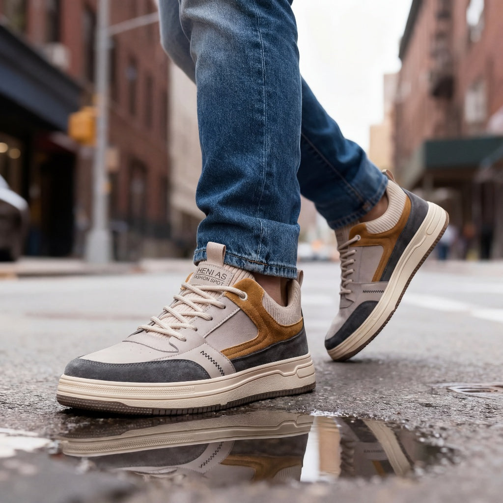 RAVENO — Genuine Leather Slip-On Sneakers