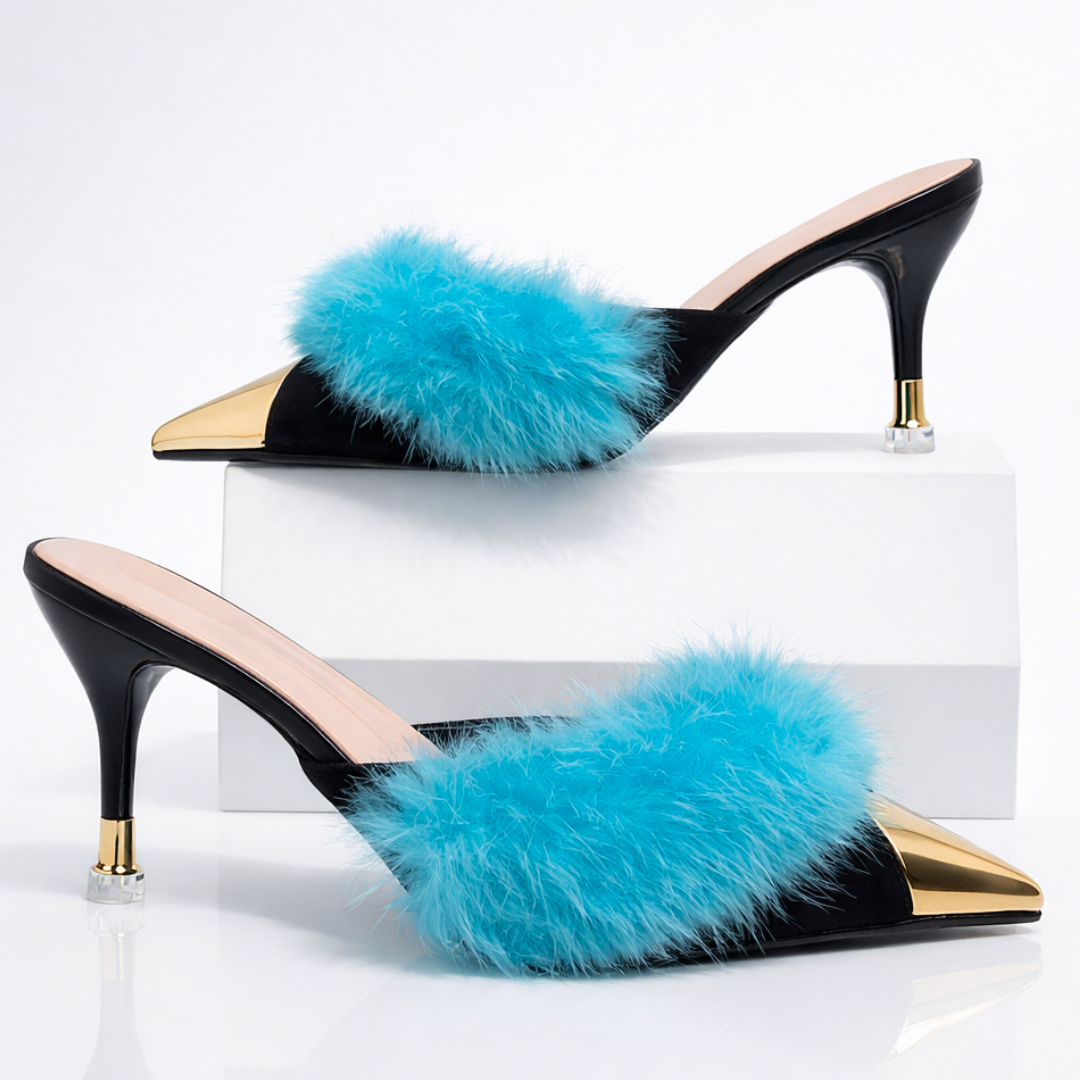 AURÉOLE — Fur-Trimmed Stiletto Heels