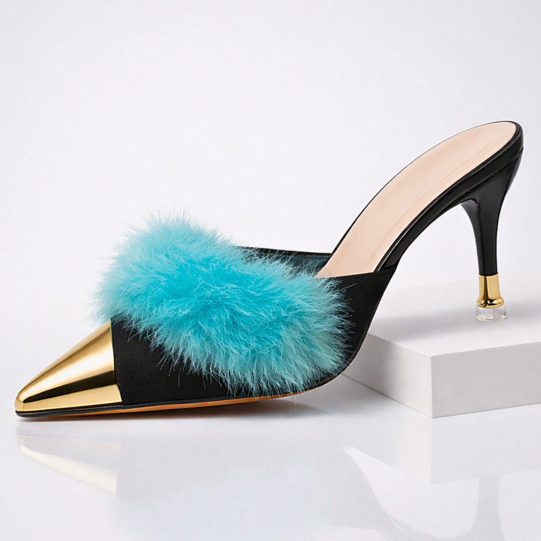 AURÉOLE — Fur-Trimmed Stiletto Heels