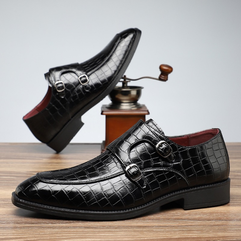 MARQUET — Leather Monk Strap Loafers