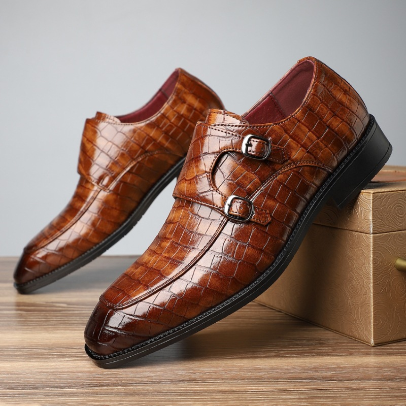 MARQUET — Leather Monk Strap Loafers