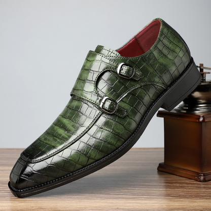 MARQUET — Leather Monk Strap Loafers