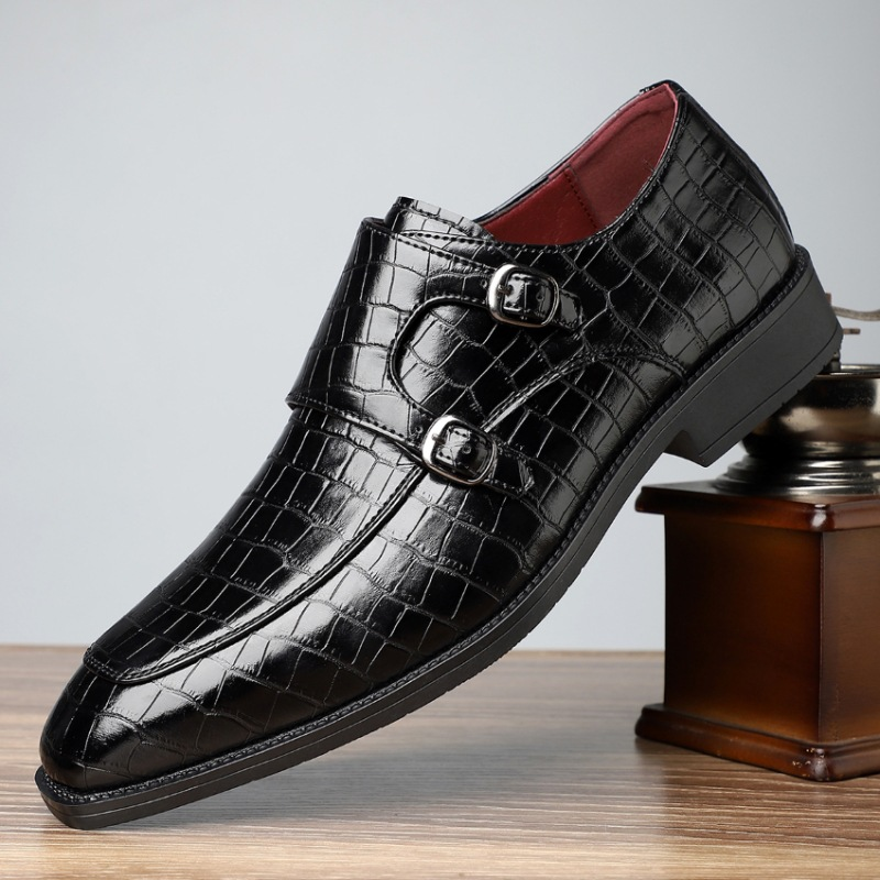 MARQUET — Leather Monk Strap Loafers