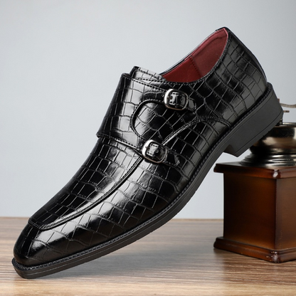 MARQUET — Leather Monk Strap Loafers
