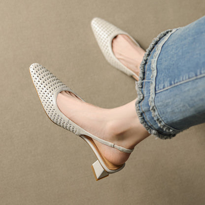 CALLIA — Woven Leather Slingbacks