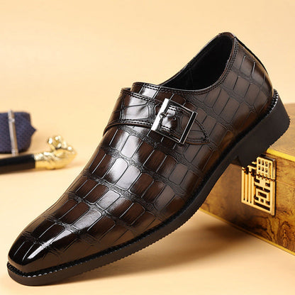 Lysandro — Croc-Finish Monk Shoes