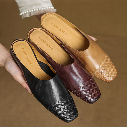Velurea — Woven Leather Mules