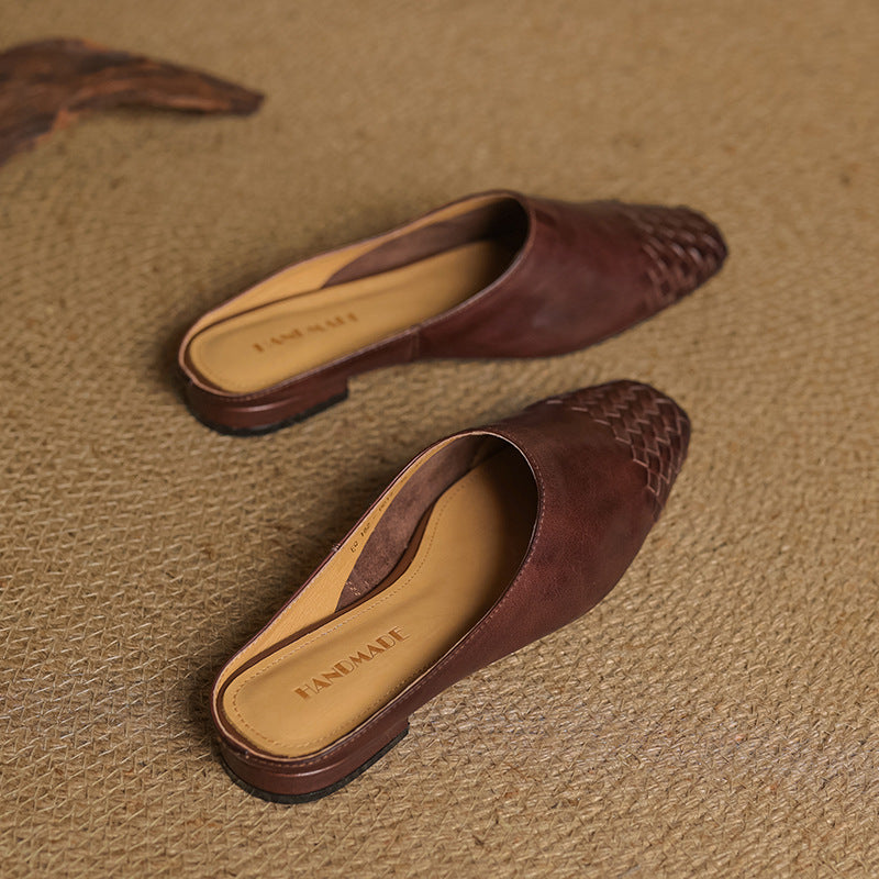 Velurea — Woven Leather Mules