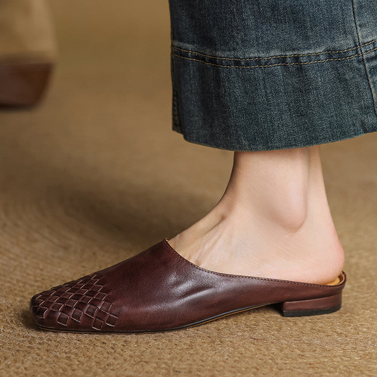 VIANNA — Woven Leather Mules