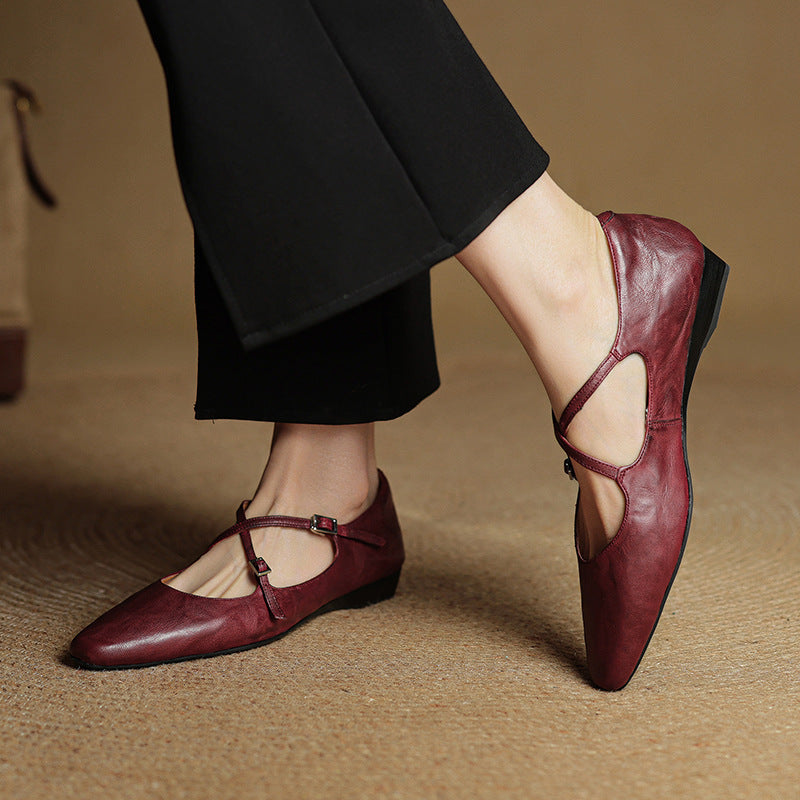 Alarisse Genuine Leather Ballet Flats