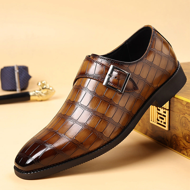 Lysandro — Croc-Finish Monk Shoes