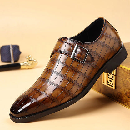 Lysandro — Croc-Finish Monk Shoes