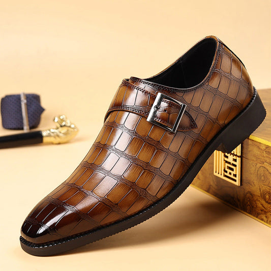 Lysandro — Croc-Finish Monk Shoes