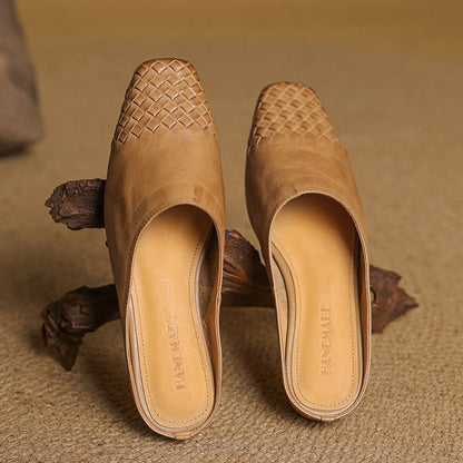 VIANNA — Woven Leather Mules