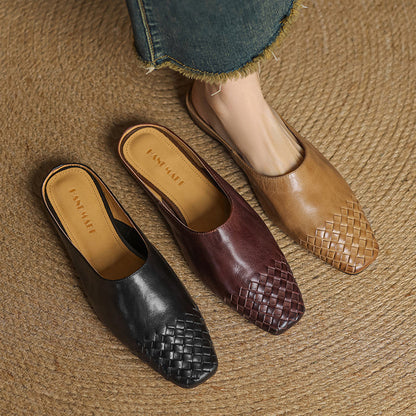 VIANNA — Woven Leather Mules