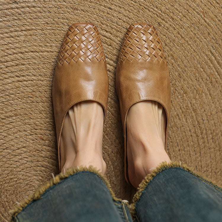 Velurea — Woven Leather Mules