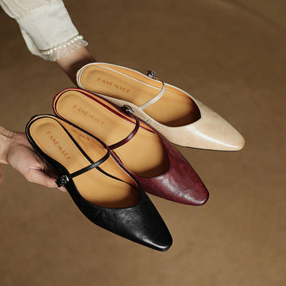 Vellara Genuine Leather Mules