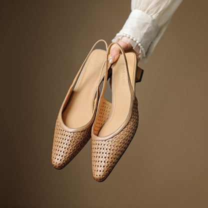 CALLIA — Woven Leather Slingbacks