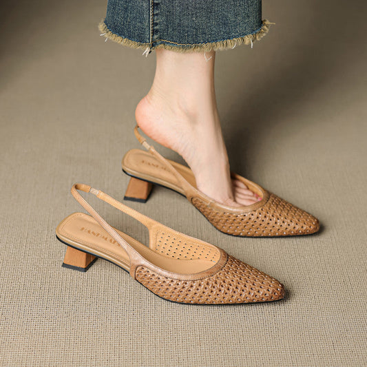 CALLIA — Woven Leather Slingbacks