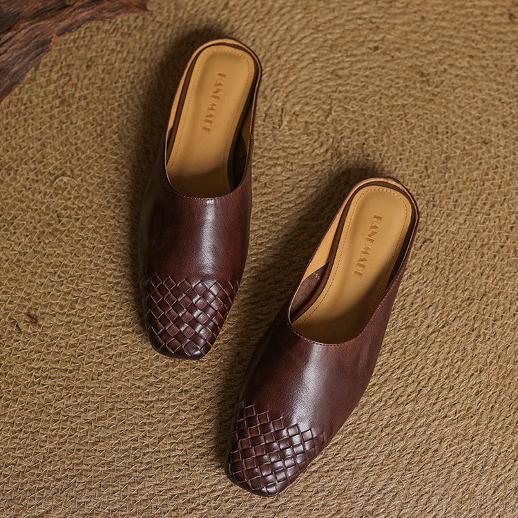 Velurea — Woven Leather Mules