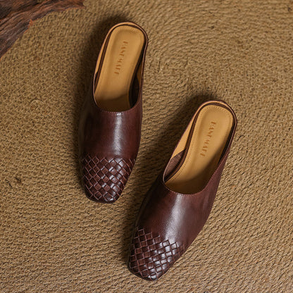 Velurea — Woven Leather Mules