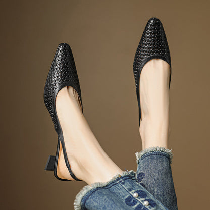 CALLIA — Woven Leather Slingbacks