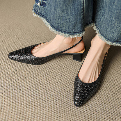 CALLIA — Woven Leather Slingbacks