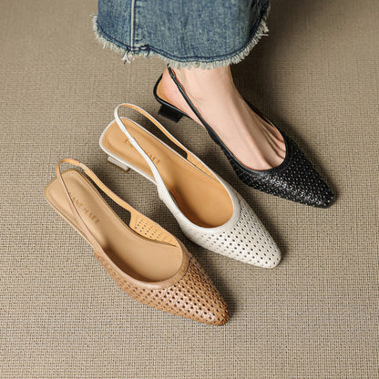 CALLIA — Woven Leather Slingbacks