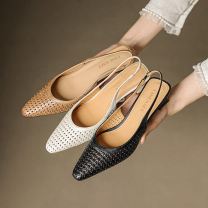 CALLIA — Woven Leather Slingbacks