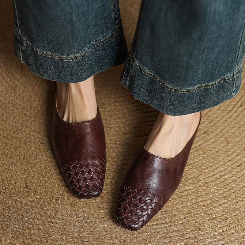 Velurea — Woven Leather Mules