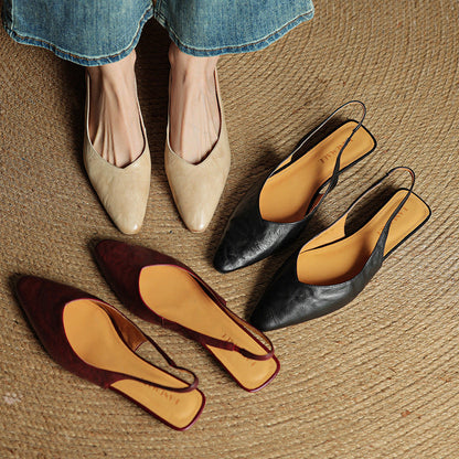 ALINZA — Leather Slingbacks