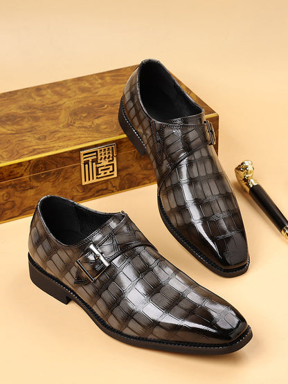 Lysandro — Croc-Finish Monk Shoes