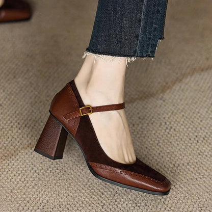 VELATTA — Leather Block Heels