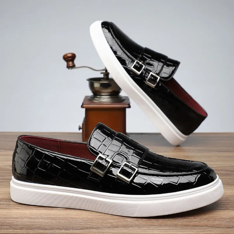 SERANO — Embossed Leather Sneakers