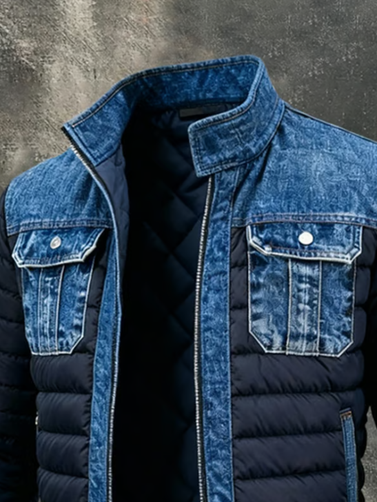 FINLEY — Denim Quilted Jacket