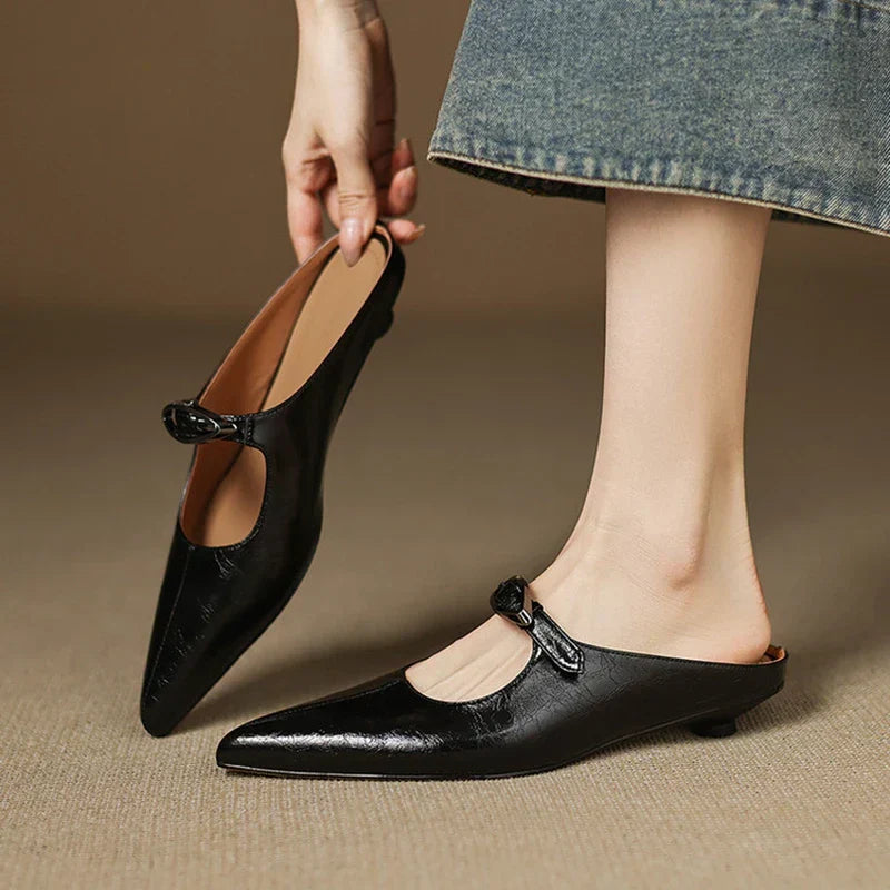 Lorienne Grace Leather Slides