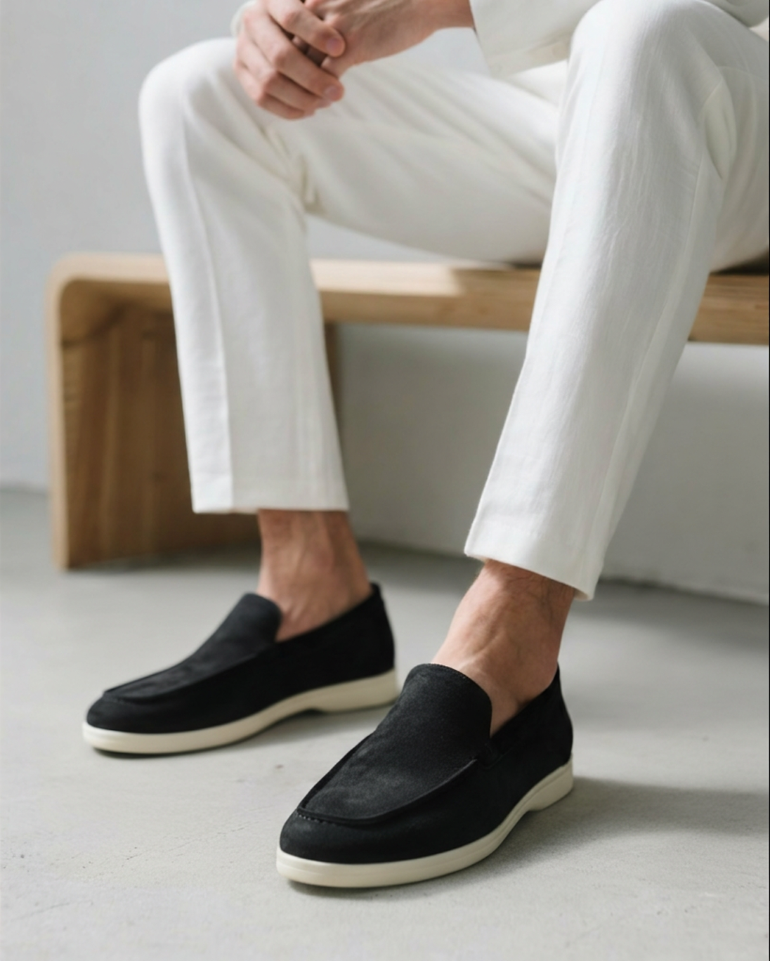 SOVARO — Men's Suede Slip-On Loafers