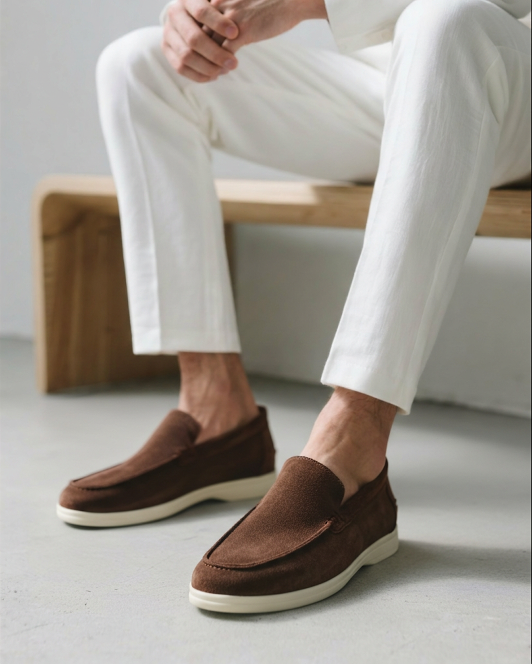 SOVARO — Men's Suede Slip-On Loafers