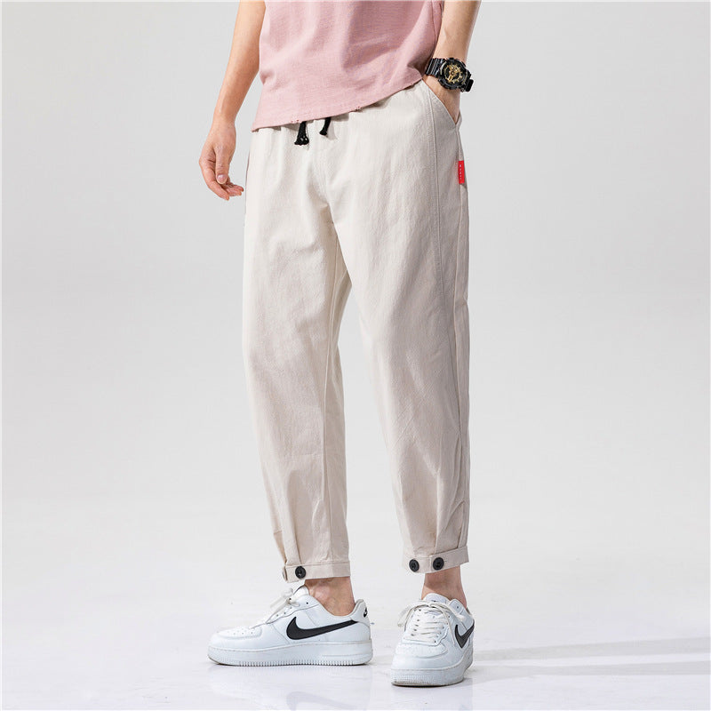 NAVARO — Men's Tapered Cotton Drawstring Pants
