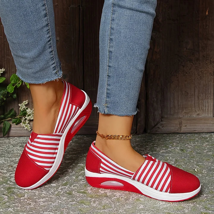 Viverra - Striped Orthopedic Slip-On Sneakers