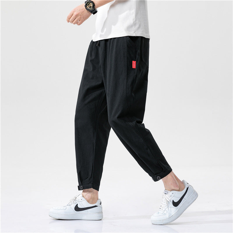 NAVARO — Men's Tapered Cotton Drawstring Pants