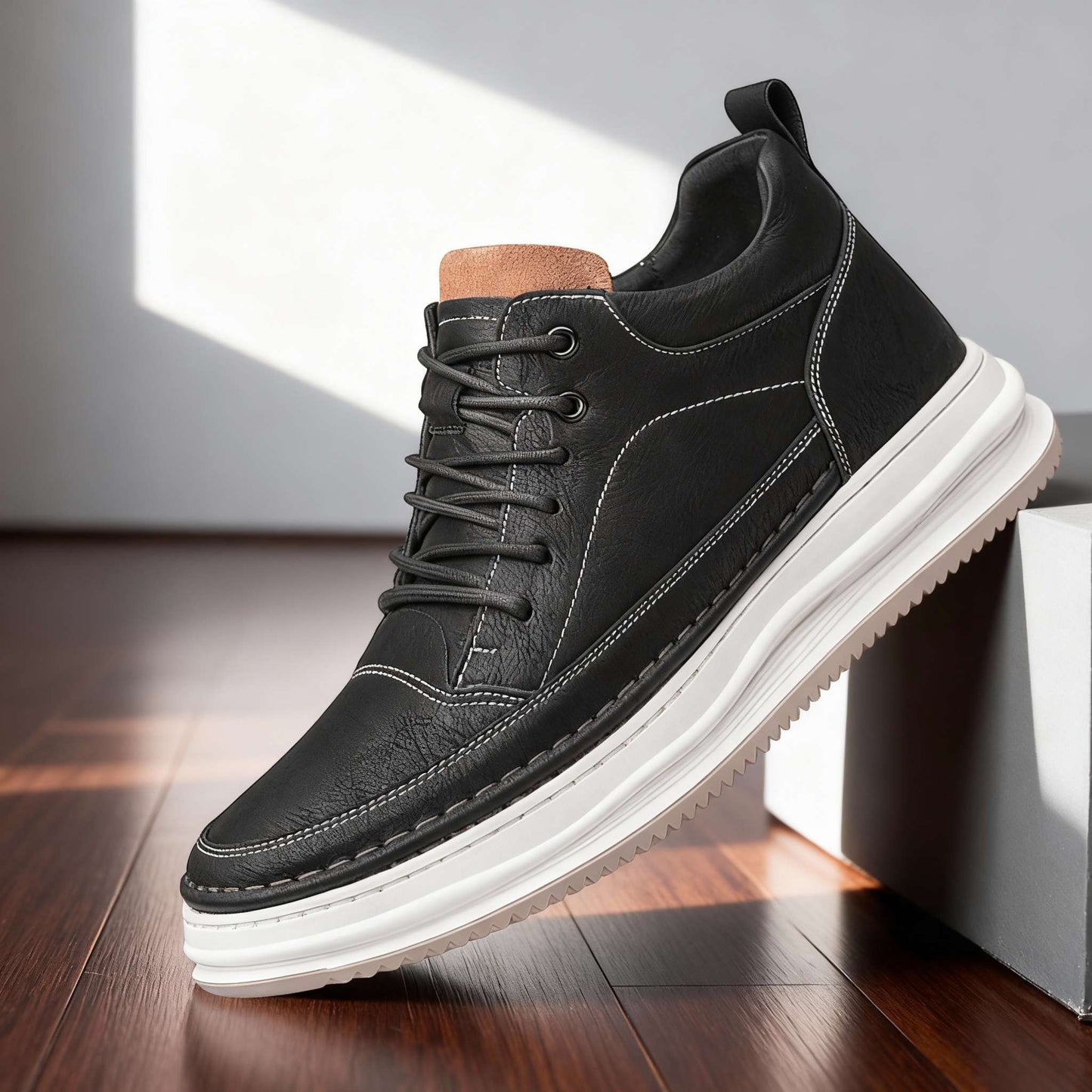 CALIANO — Textured Leather Sneakers
