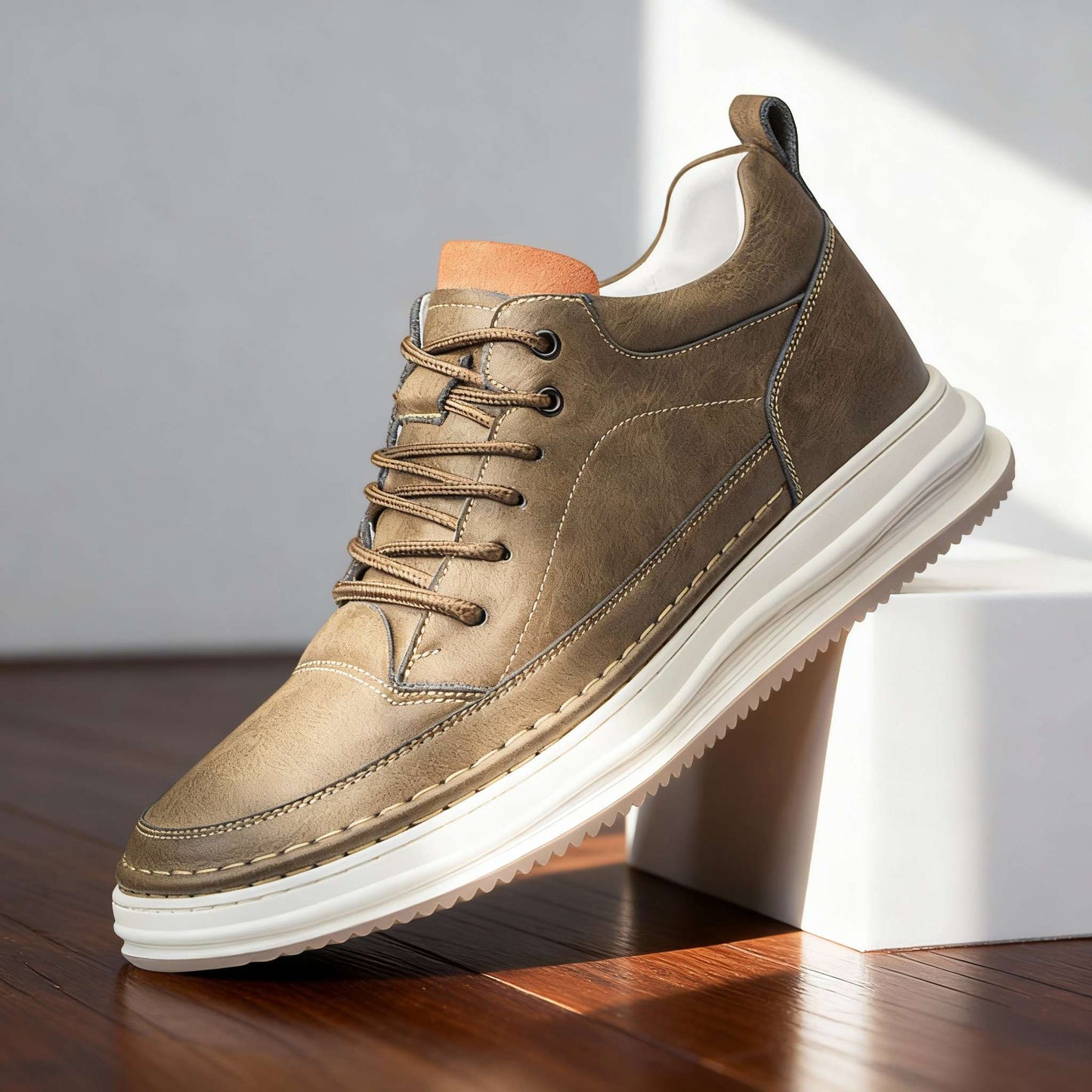 CALIANO — Textured Leather Sneakers