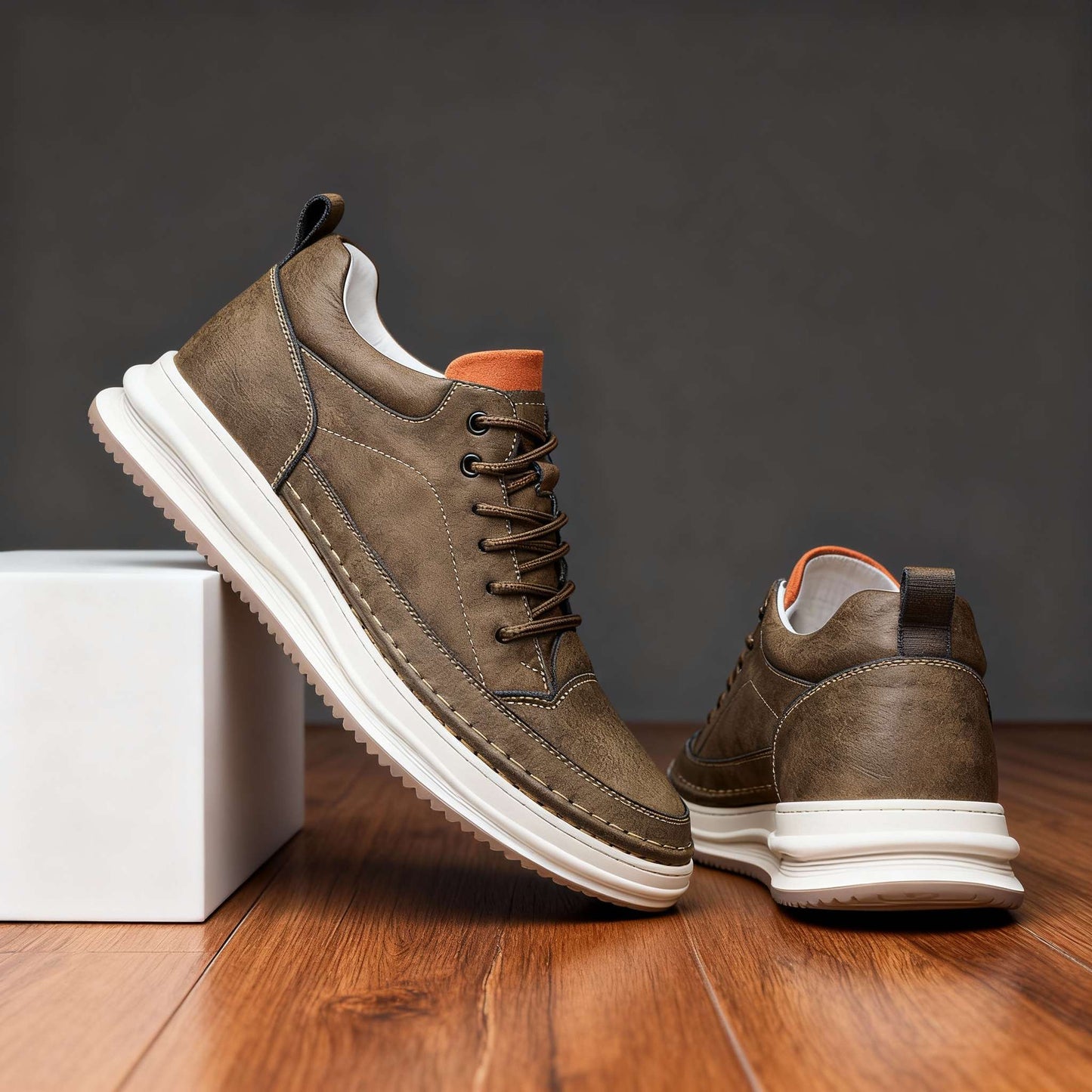 CALIANO — Textured Leather Sneakers