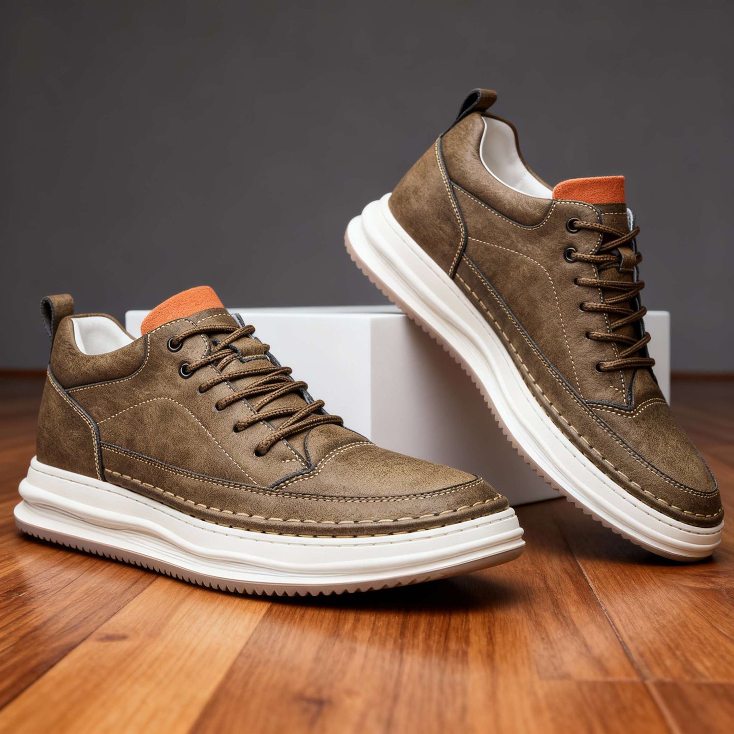 CALIANO — Textured Leather Sneakers