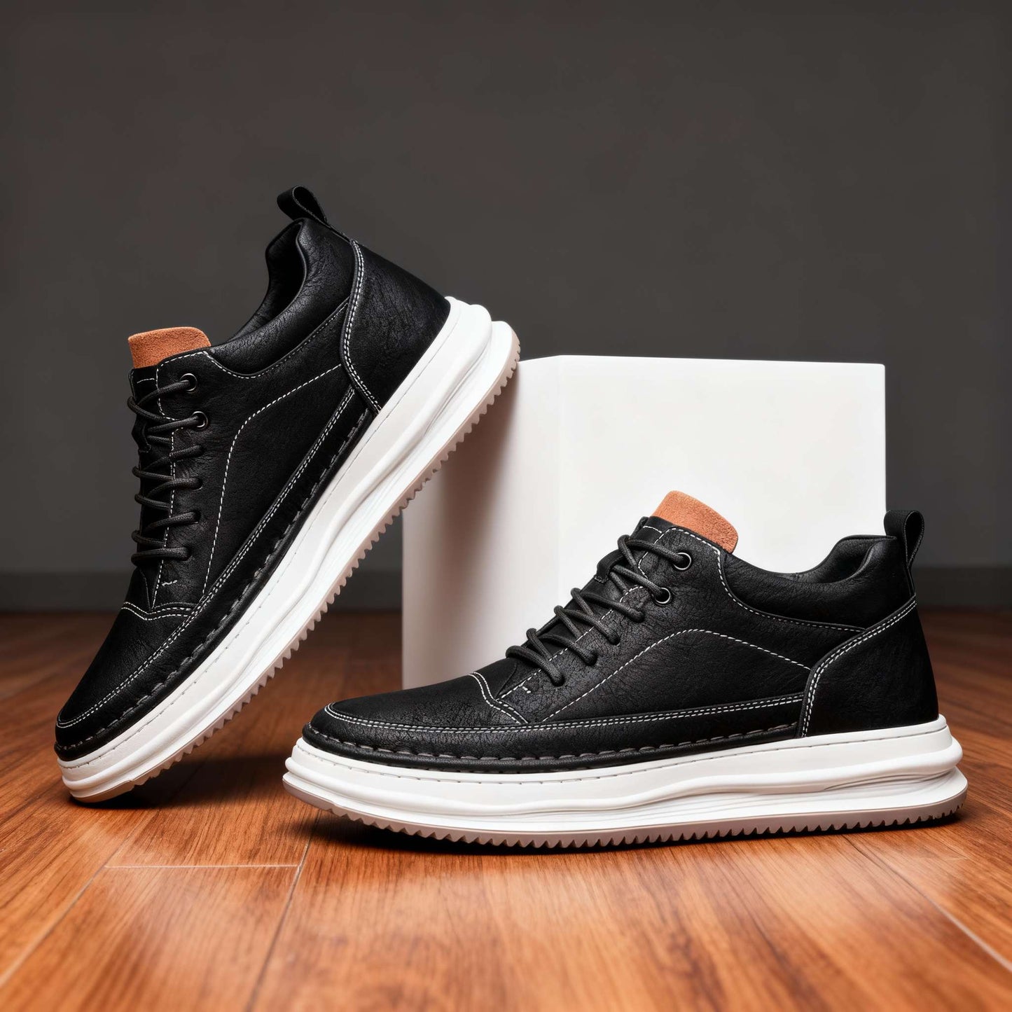 CALIANO — Textured Leather Sneakers