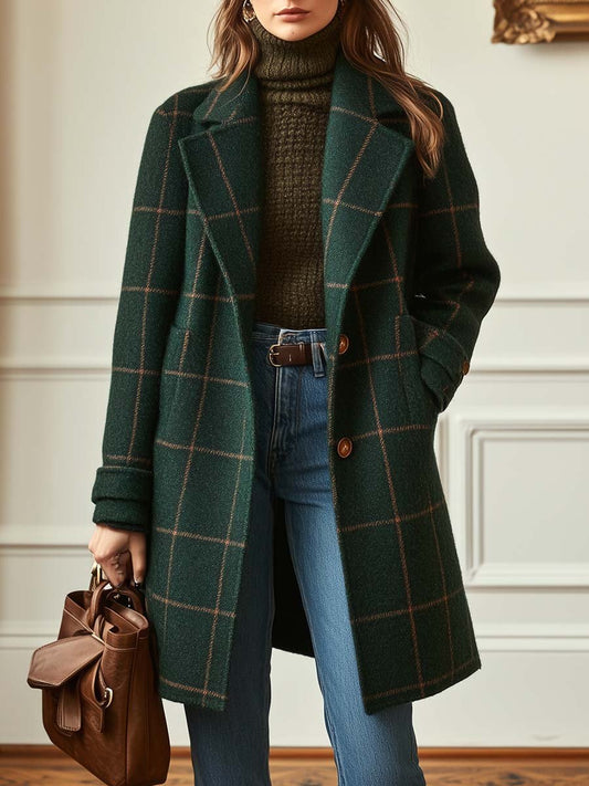 Aurora Belle — Plaid Elegance Coat