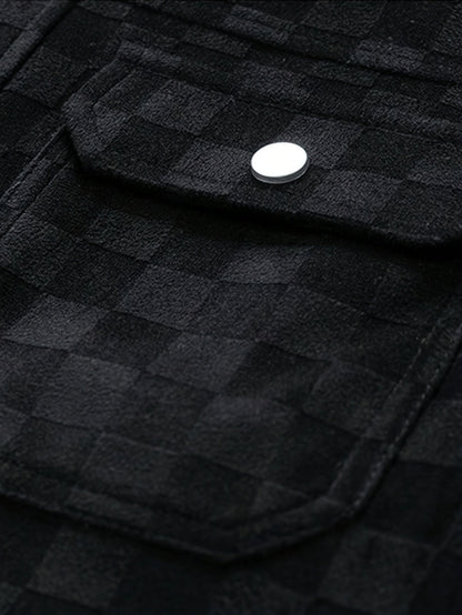 VERDIS — Checkered Suede Jacket
