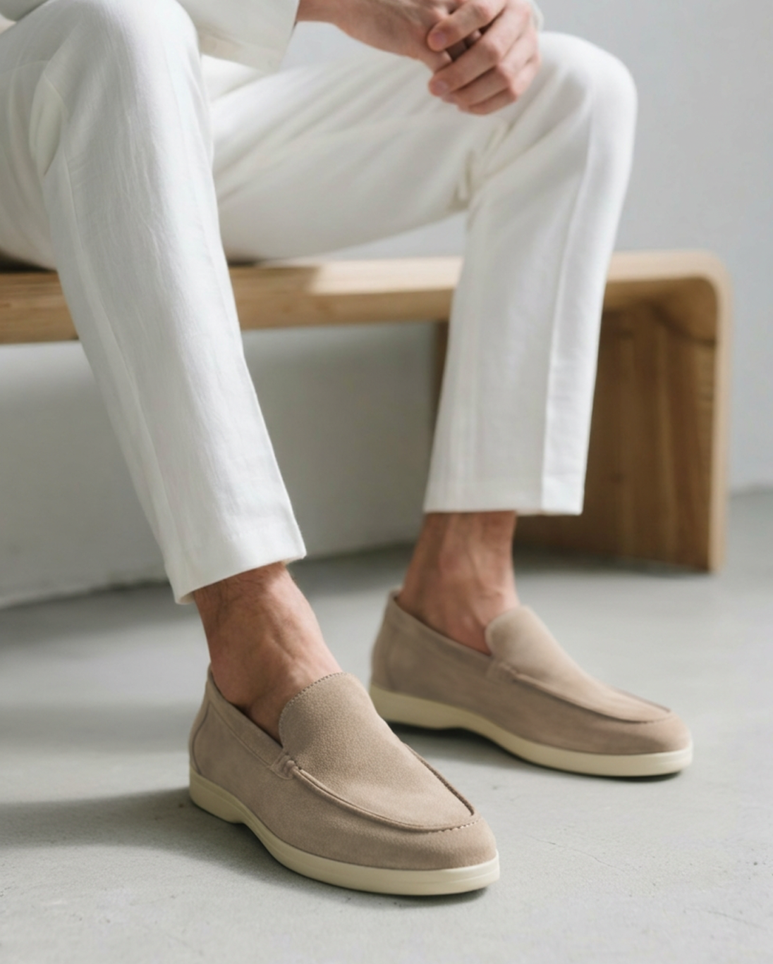 SOVARO — Men's Suede Slip-On Loafers