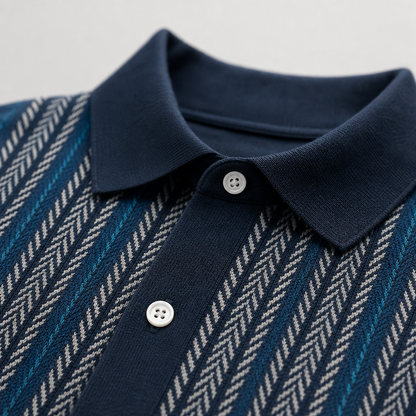 ALVARO — Organic Cotton Blend Herringbone Button-Down Shirt